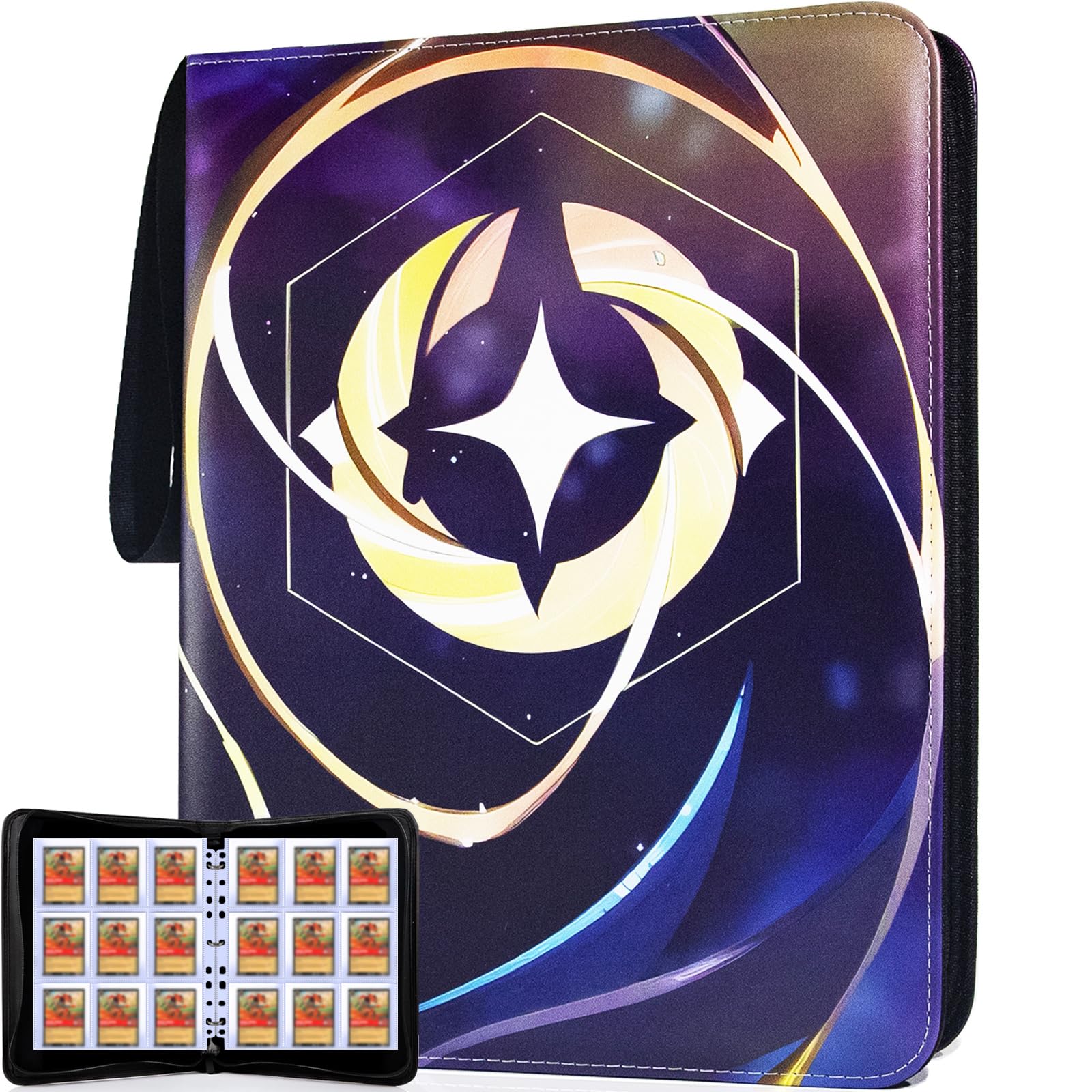 Photo 1 of KarlyPro Premium Binder Compatible with Lorcana Cards 990 Pockets Collectible Card Holder for Sports Cards and other TCG Trading Cards with 55 Sleeves.