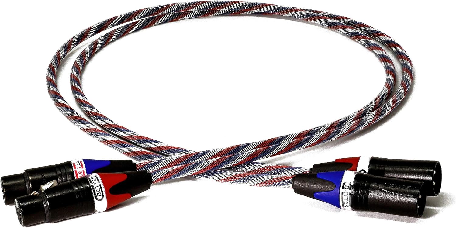 Better Cables Silver Serpent Patriot Edition Balanced XLR Audiophile Audio Cables (Pair - 2 Cables) - High-End, High-Performance, Silver/Copper Hybrid, Low-Capacitance - 6 Feet: Home Audio & Theater