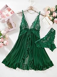 Foxiny Sexy Open Front V Neck Ruffle Sheer Mesh