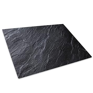 Black Grey Slate Cool Glass Chopping Board Kitchen Worktop Saver