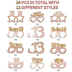 Guiruiy 24PCS 13th Birthday Paper Eyeglasses