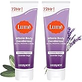 Lume Whole Body Deodorant - Invisible Cream Tube - 72 Hour Odor Control - Aluminum Free, Baking Soda Free, Skin Safe - 3.0 ounce (Pack of 2) (Lavender Sage)