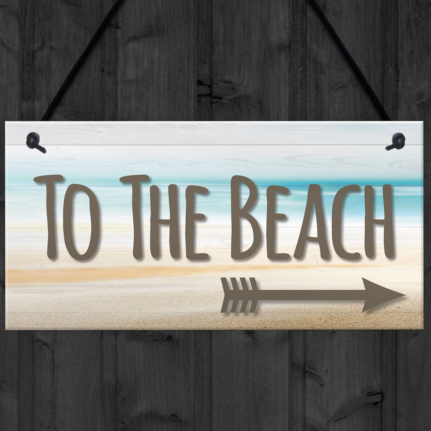 Red Ocean To The Beach Arrow Nautical Seaside Marine Theme Hanging Plaque Sand Gift Sign, 200x100mm - Image 5
