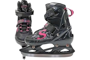 SOFTMAX - Adjustable Ice Skates - Hockey Skates for Boys and Girls - Insulated Kids Ice Skates with 3 Sizes Adjustments with 