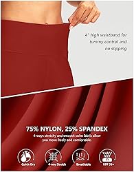 Women's 7" Long Swim Board Shorts High Waisted
