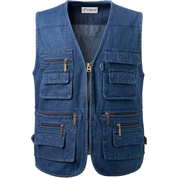 OU YA WOLF Men's Vest Utility Work Hunting Travel Fishing Multi