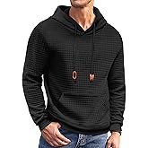 COOFANDY Mens Hoodies Sweatshirts Long Sleeve Fashion Waffle Knit Pullover Hoodie with Pocket
