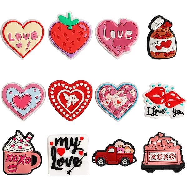 Silicone Heart Beads 8Pcs - Large Love Charms For Keychains & Jewelry Making