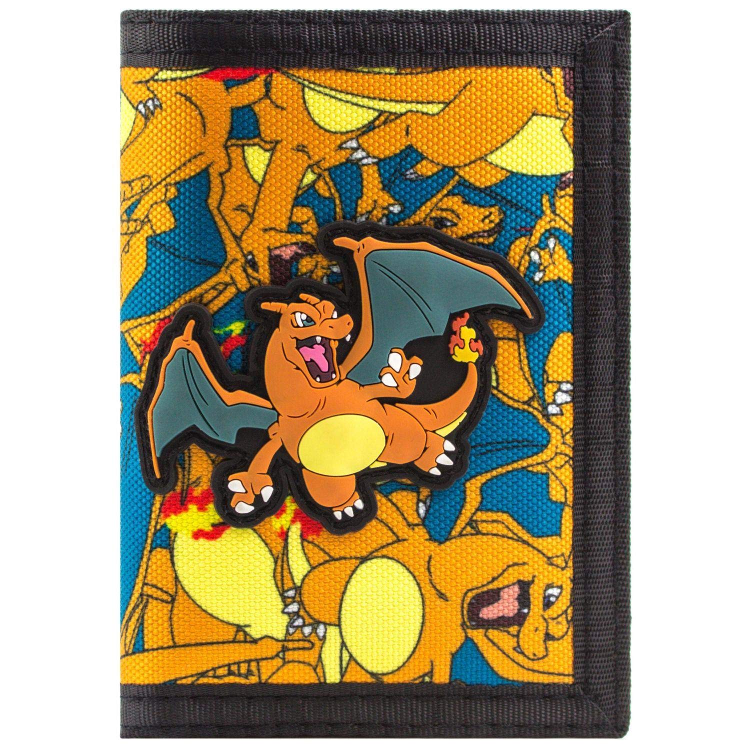 Pokemon Charizard No.6 Fire Wallet Bi-fold Coin & Card Holder, Orange