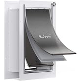 Baboni Pet Door for Wall,3-Flap,Steel Frame and Telescoping Tunnel, Aluminum Lock, Double Flap Dog Door and Cat Door, Strong and Durable (Pets Up to 100 Lb) -Large
