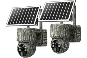 SEHMUA 4G LTE Cellular Trail Cameras 2 Pack, Unlimited Data Plan, 360°Full View Live Video, 2K HD Game Camera with Solar Power, Security Camera Built-in SIM Card with PIR Night Vision, IP65 Waterproof