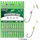Dovesun Surf Fishing Rigs High Low Rigs Fishing Saltwater for Fluke Flounder Porgy Snapper Sea Trout