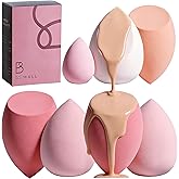 Makeup Sponge Set BS-MALL with Storage Case 7 Pcs for Liquid, Cream, and Powder,SAVE Foundation with 1 Mini Makeup Sponge For