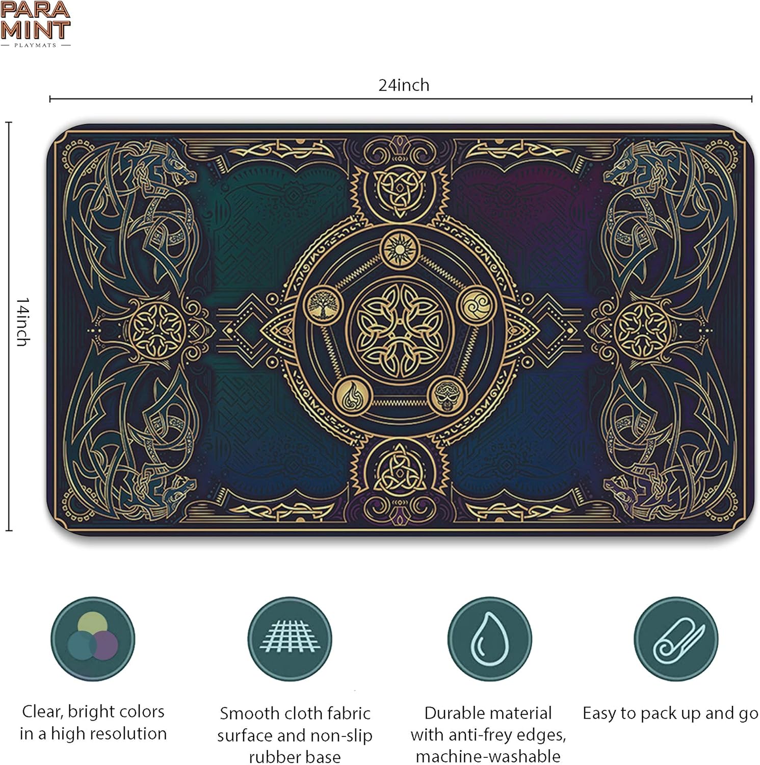 Paramint Lucid Dragon Blast (Stitched), MTG Playmat, Compatible with Magic the Gathering Playmat, Play MTG, YuGiOh, TCG - Image 3
