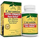 Terry Naturally Curamin Extra Strength - 60 Vegan Tablets - Non-Addictive Pain Relief Supplement with Curcumin from Turmeric,
