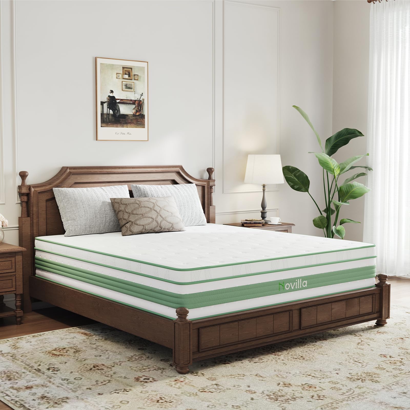 Photo 1 of Novilla King Size Mattress 14 inch, King Size Hybrid Mattress in a Box with Motion Isolation,Gel Memory Foam with Pocket Springs for Support & Pressure Relief, Medium Firm Pillow Top Mattresses