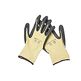 AmazonCommercial 13G Kevlar & Foam Nitrile Gloves (Yellow/Gray), Size L, 1 Pair
