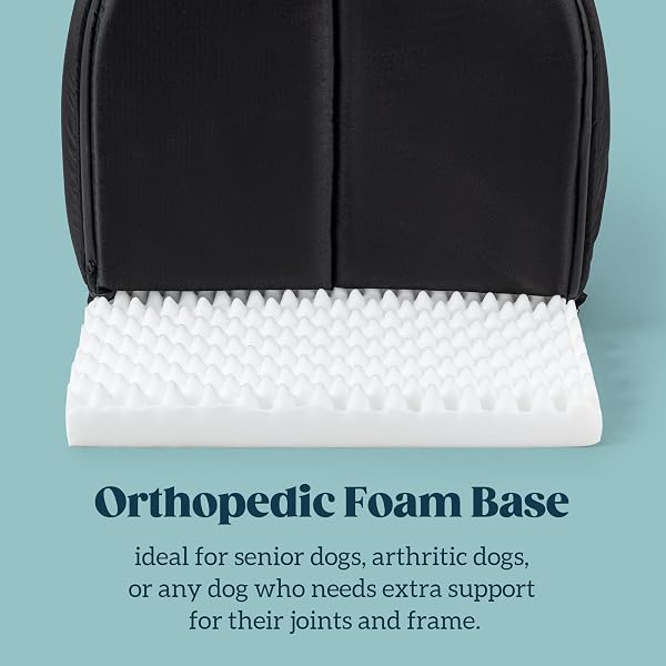PELZIN ORTHOPEDIC DOG HOUSE – OUTDOOR WATERPROOF DOG SHELTER W/PORCH – INDOOR PET HOUSE W/EGG-CRATE FOAM – COOLING – MACHINE WASHABLE – IDEAL FOR LARGE BREEDS & FITS 36-INCH CRATE – 35″X22″