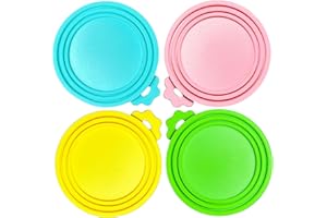 MOPAWKT MoPaW Silicone Can Covers, Cat & Dog Food Can Covers Lids, Universal 3 Sizes for Most of Food Cans from 3 oz to 15 oz, BPA Free, Reusable (set of 4 lids)