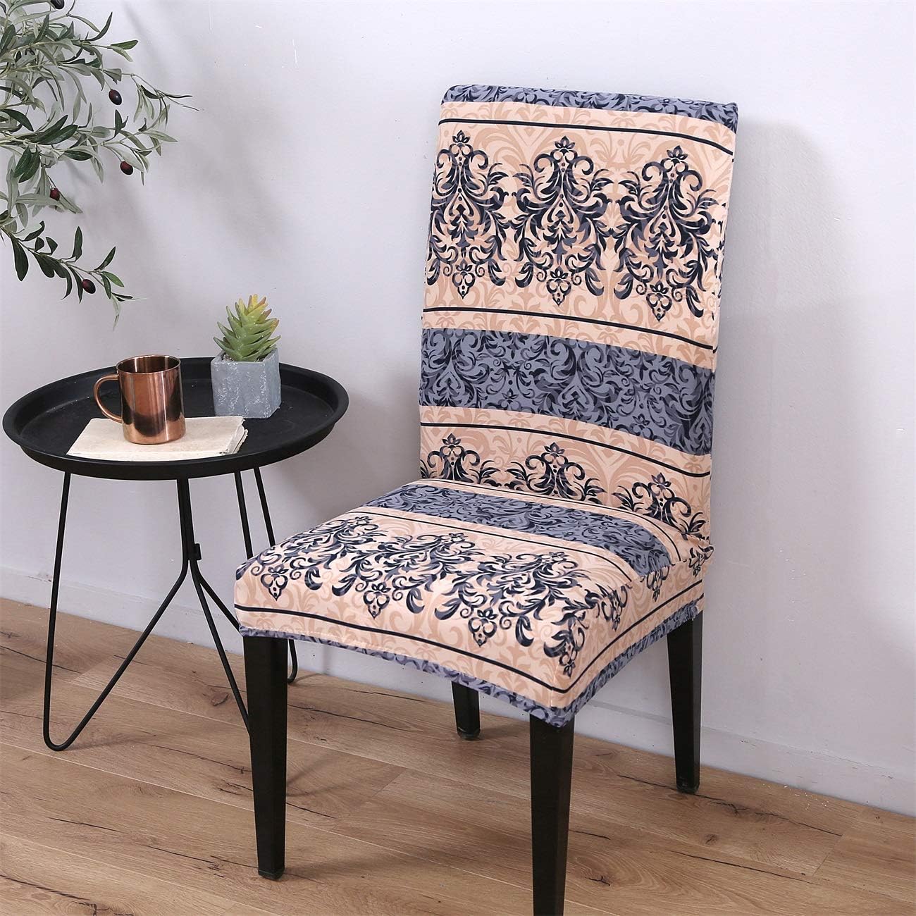 Aisaving Stretch Dining Chair Slipcover 4pcs Spandex Dining Chair Covers Removable Washable Universal Protector Cover Seat Slipcover for Hotel Dining Room Ceremony Banquet Wedding Party (Style D)