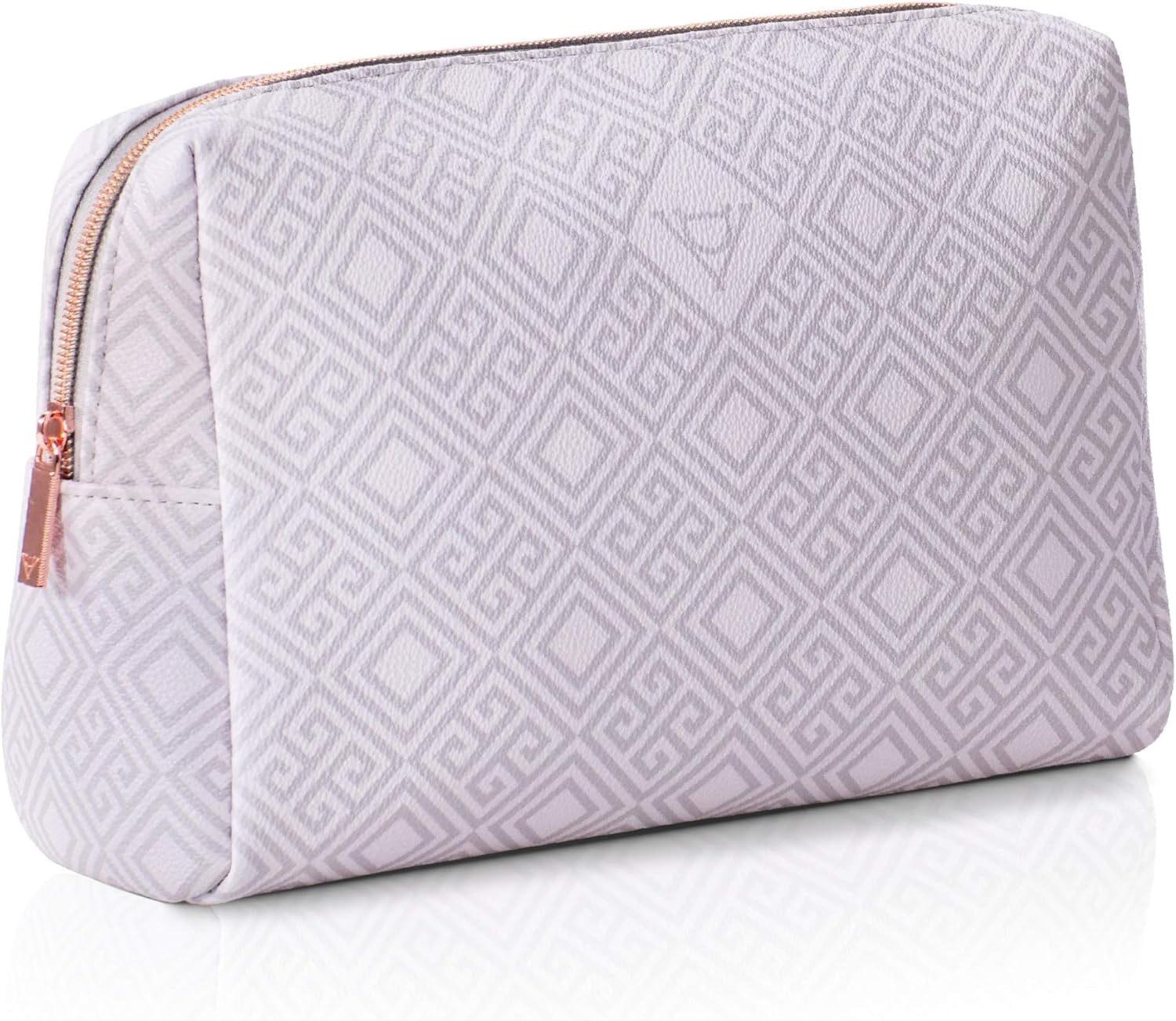 Design de Valeur Extra Large Makeup Bag. Sturdy Vegan Leather. Luxurious & Portable Zippered Cosmetic Pouch, Big & Cute Travel Toiletry Bag for Women. Best for Organizing Makeup & Skincare Items