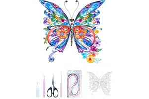 Uniquilling Quilling Kit, Paper Quilling Kits, 16 * 20-in Butterfly Paper Filigree Kits with Quilling Tools& Using Manual, DIY Quilling Artwork Modern Wall Art for Living Room