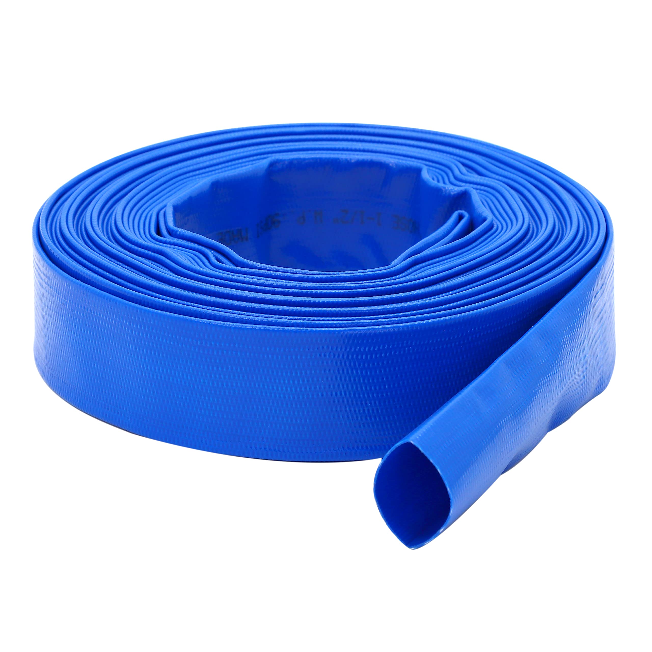 10m x 32mm (1 1/4 Inches) Lay Flat Water Discharge Hose Water Pump Pond Hose, for Submersible, Water Pumps for Draining Pond, Blue — image 1