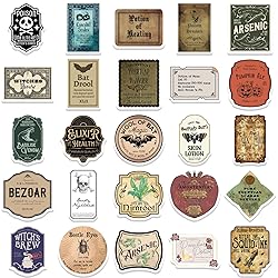 TWGOGOTIC Potion Label Stickers 50Pcs Magic Potion