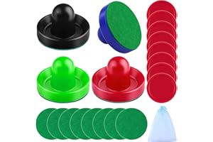 URATOT Air Hockey Accessories - Pushers, Pucks & Paddles (4 Pushers, 8 Red Pucks, 8 Green Pads)