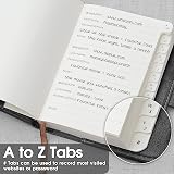 WEMATE Password Book with Lock Alphabetical Tabs 600+ Spaces Black view 6