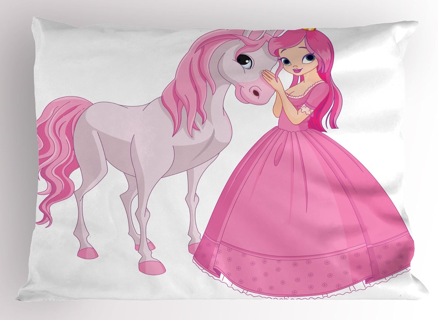 Lunarable Princess Pillow Sham, Young Lady Posing with Her