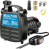 Water Transfer Pump, KITLUCK 120V 1/2 HP 1500GPH Cast Iron Portable Electric Utility Water Pump, Heavy Duty High Pressure Transfer Pump with ON/OFF Switch, Suction Strainer and Brass Connectors