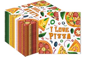 BHNACIER Pizza Party Paper Napkins for Pizza Party Supplies Pizza Birthday Party Disposable Paper Pizza Paper Napkins Pizza Themed Luncheon Paper Napkins Pizza Birthday Party Baby Shower Supplies(40 Pcs)