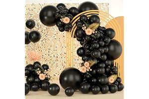 Freechase Black Latex Balloons - Black Balloons 139 Different Sizes 5/10/12/18 Inch， Balloons for Birthdays Balloons， Valentine's Day Balloons， Baby Shower Balloons， Bachelorette Party Balloons.