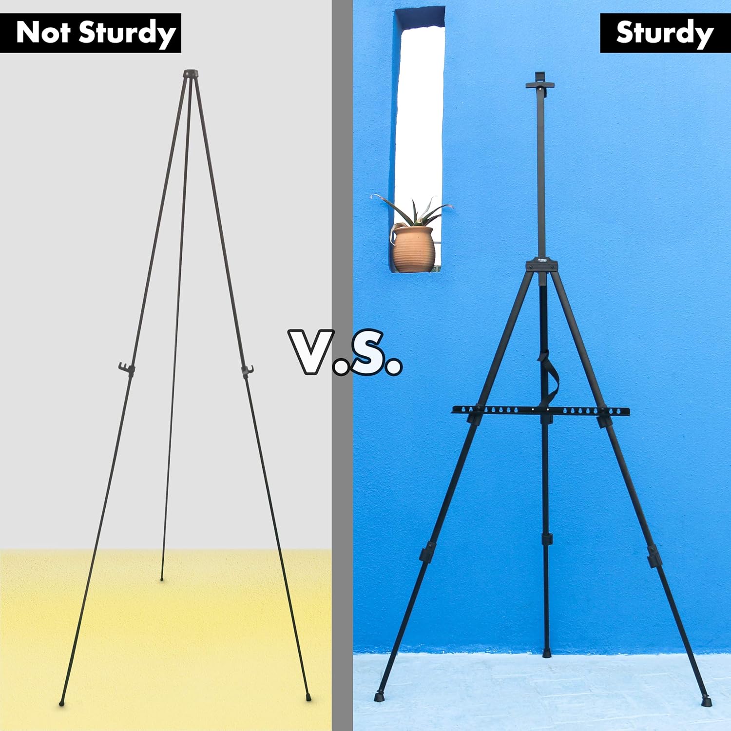 Artify 73 Inches Double Tier Easel Stand, Adjustable Height from 22-73”, Tripod for Painting and Display with an Environmental Friendly Carrying Bag and Spare Parts : Office Products