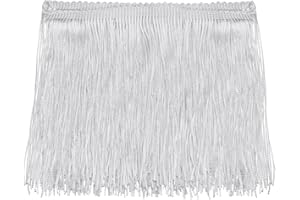 uxcell 10 Yards 6 Inch Chainette Fringe Trim Tassel Sewing Lace Trim Polyester Fringe Trim Ribbon for DIY Sewing Crafts Cloth