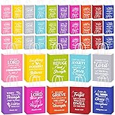 Chiisong 100 Pcs Christian Gift Bags Religious Bible Verse Treat Bags with Handles Inspirational Scripture Church Bag for Sunday School Women Wedding Birthday Party Favor(Multicolor)