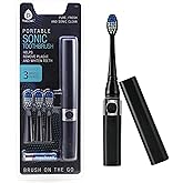 Pursonic Portable Sonic Toothbrush Battery Operated, Battery Included, 3 Brush Heads Included, 22,000 Strokes Per Minute, Brush On The Go