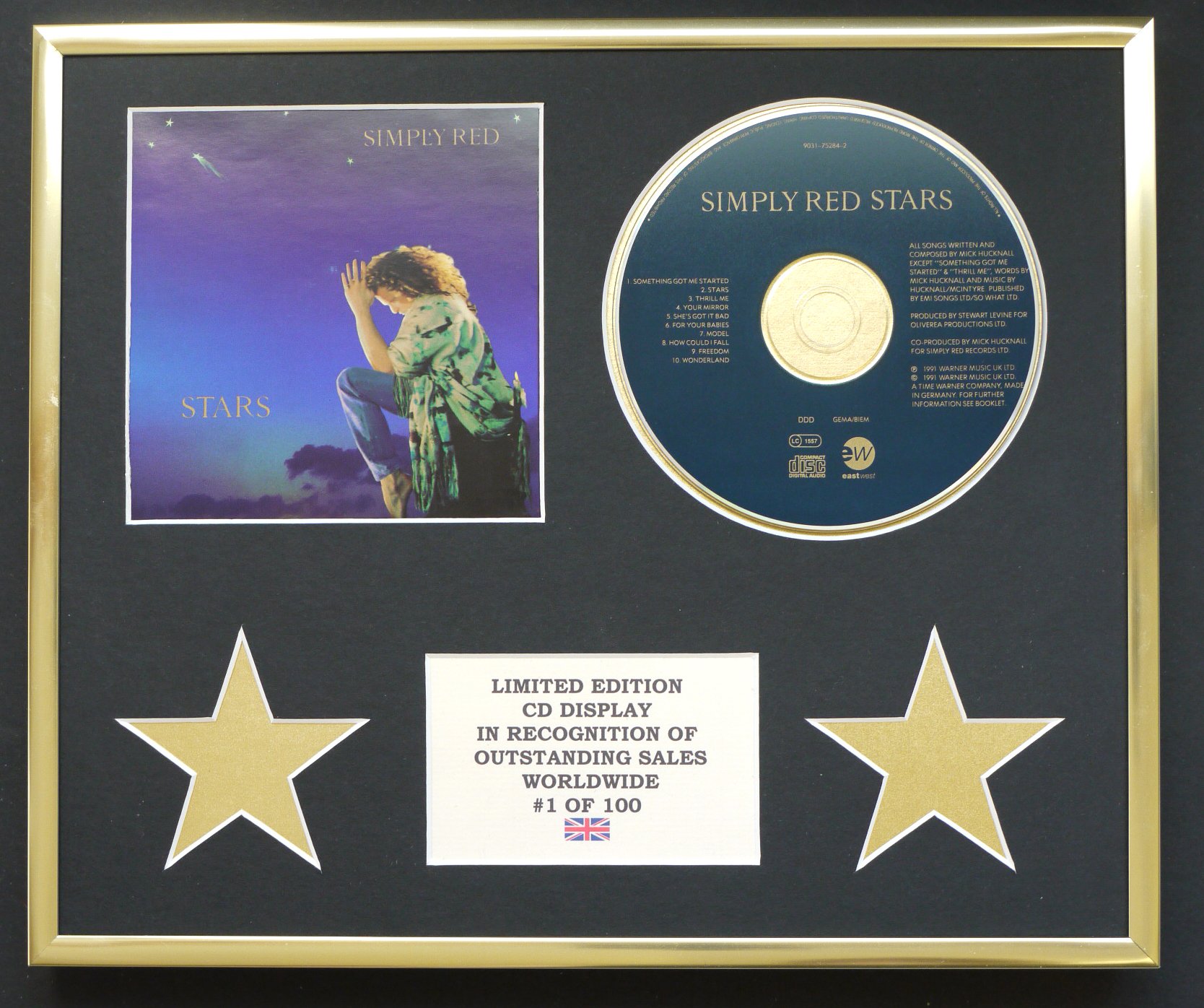 SIMPLY RED/CD DISPLAY/LIMITED EDITION/COA/STARS