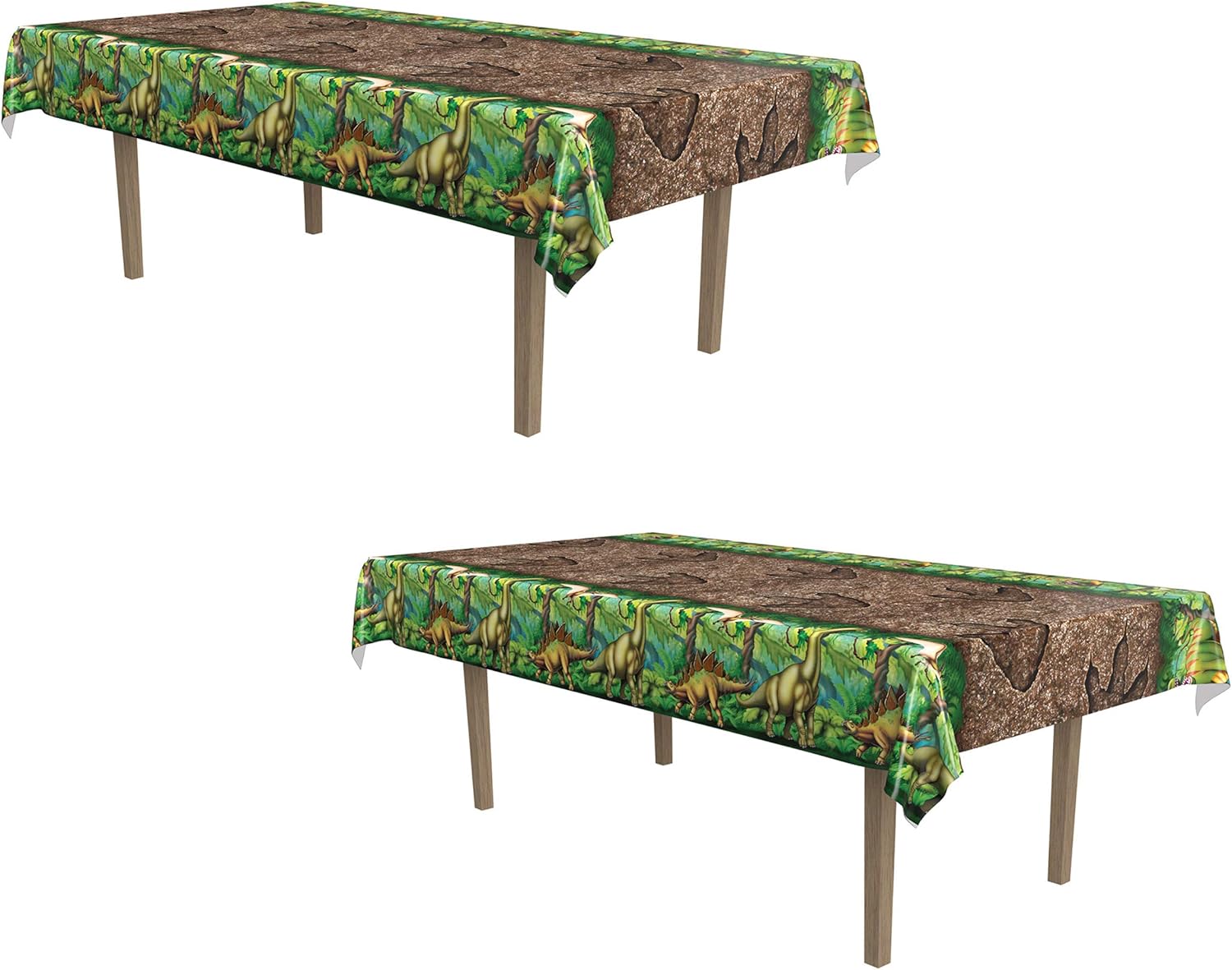 Beistle Plastic Rectangular Dinosaur Table Covers 2 Piece