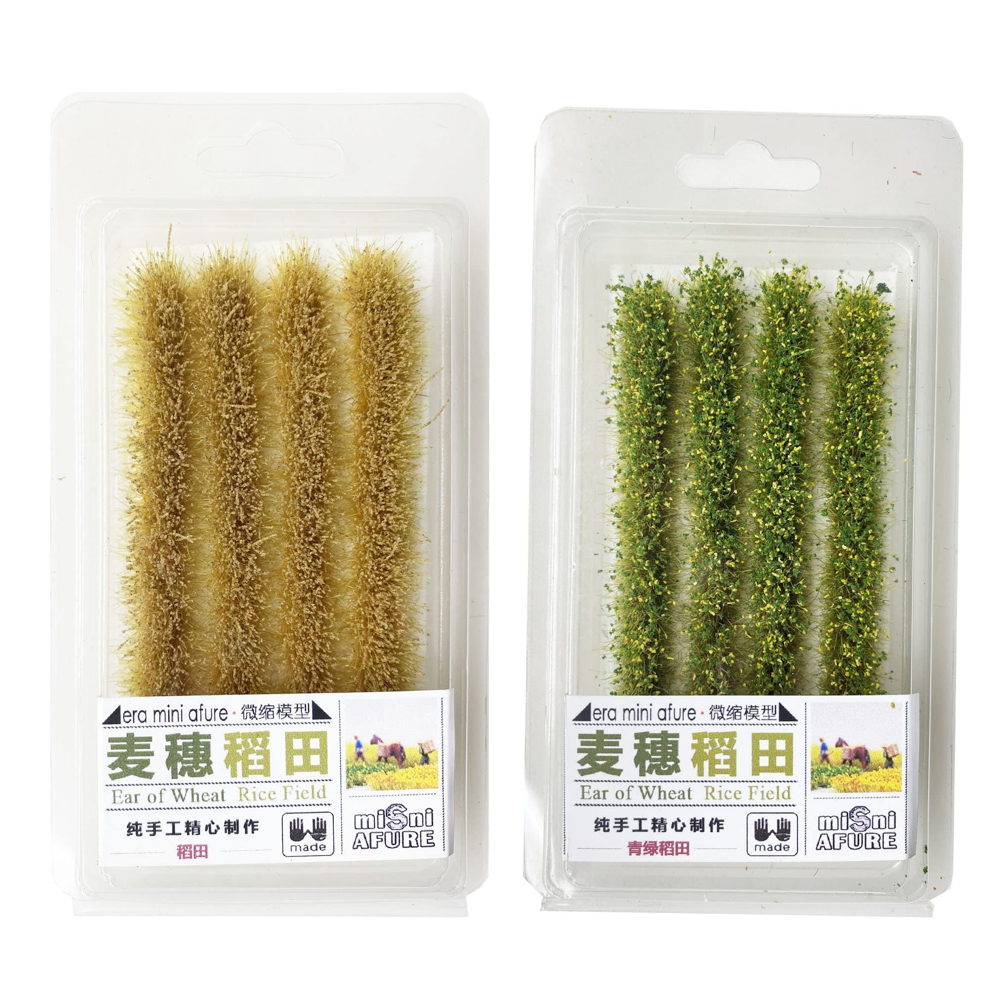 Cayway 2 Color Static Rice Field Grass Model Rice Field Scene Railway Artificial Grass for DIY Model Railroad Scenery