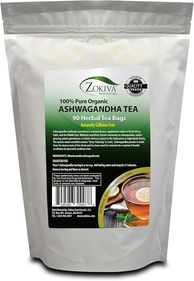 Ashwagandha Tea Organic 90 Bags Premium Quality 100 Pure