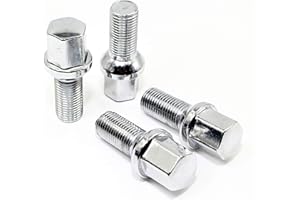 VERITEK PERFORMANCE Set of 20 Veritek 14x1.5mm Chrome OE 2.10 Inch 28mm Shank Length 17mm Hex R12 Ball Seat Wheel Lug Bolts for Mercedes Audi VW Volkswagen Factory Wheels