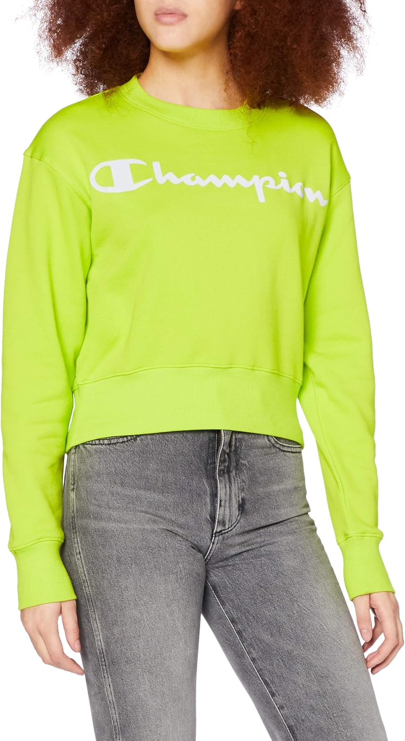 Champion Women's Seasonal Metallic Logo Sweatshirt Amazon.co.uk Clothing