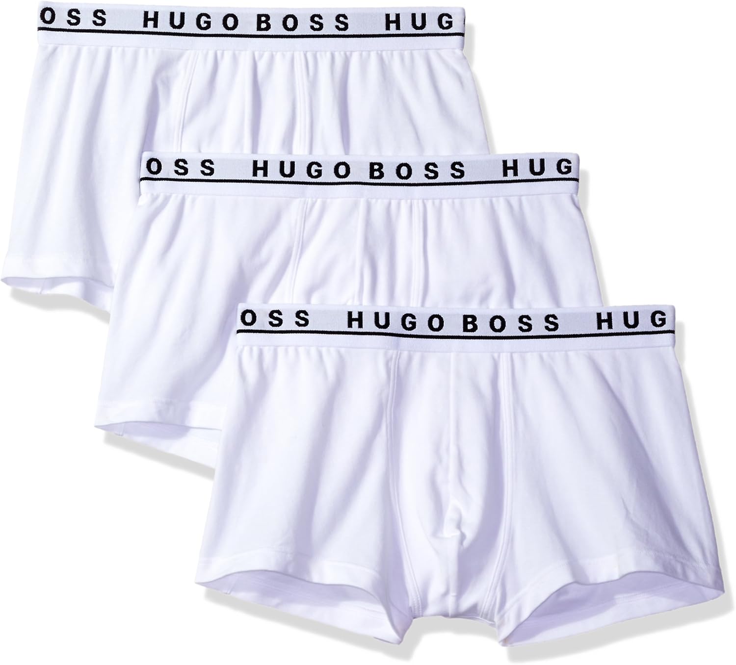 Hugo Boss Men's 3-Pack Stretch Cotton Regular Fit Trunks: Clothing