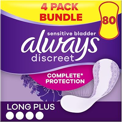 Always Discreet Plus Incontinence Liners for Sensitive Bladder – Pack of 80