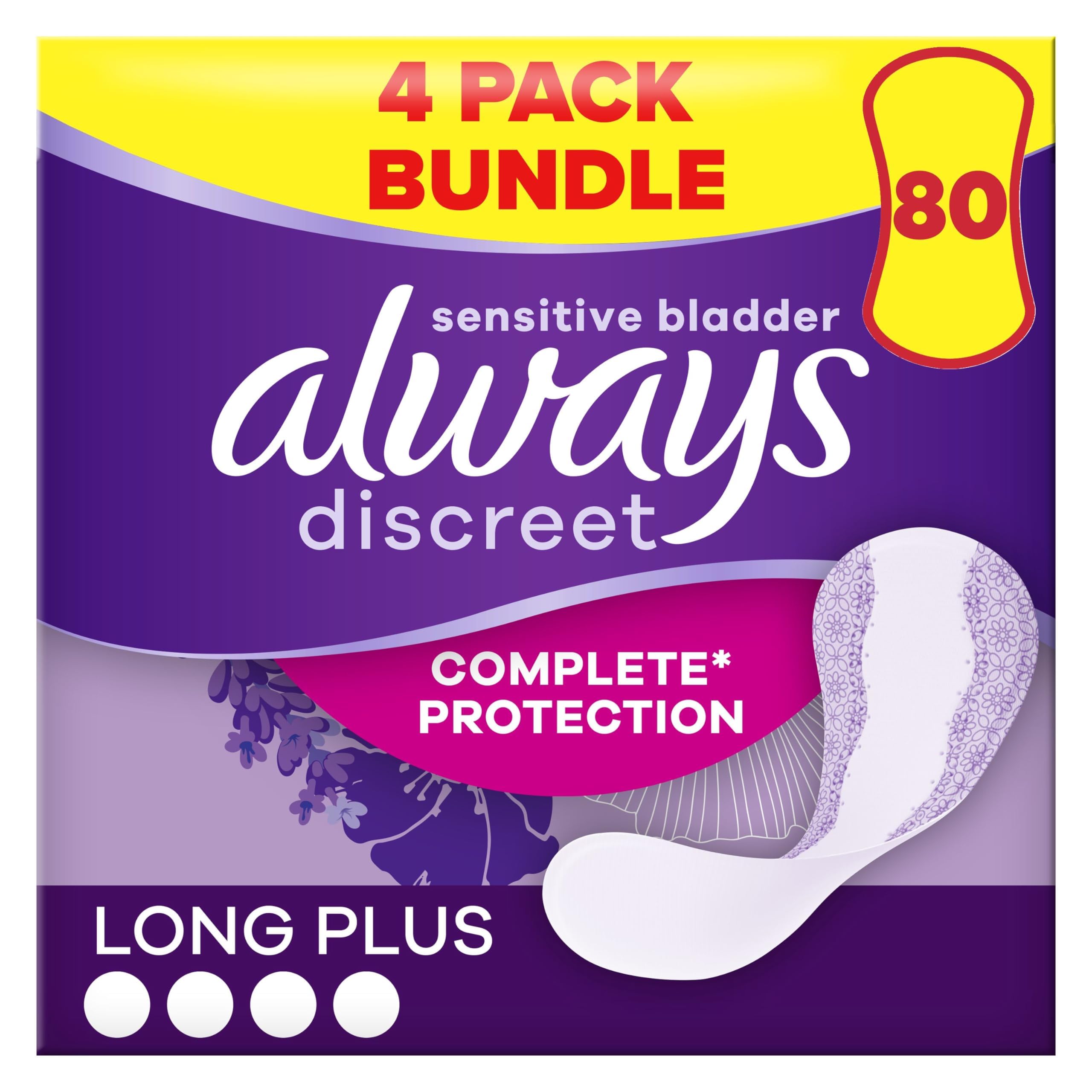 Always Discreet Plus Incontinence Liners for Sensitive Bladder - Pack of 80