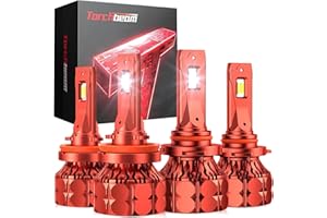 Torchbeam H11/H9/H8 9005/HB3 LED Bulbs T7 Series, 120,000LM 900% Ultra Brighter Light Bulbs, 6500K with High Speed Fan, 5Min Quick Installation Fog Light, 60000 Hours Lifelong, Pack of 2