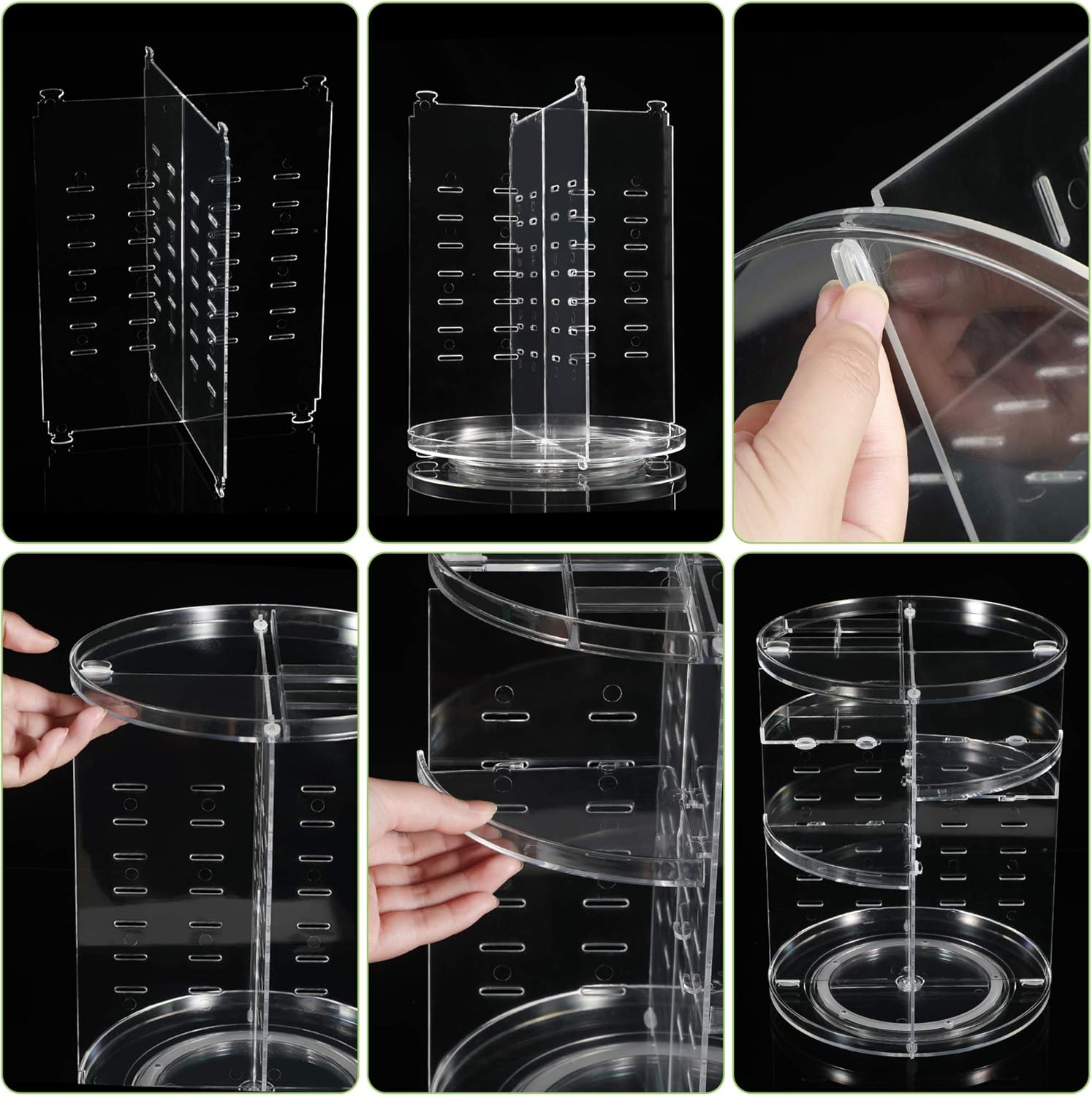 360° Rotating Makeup Organizer, Spinning Bathroom Organizer Countertop, Carousel Vanity Organizer, Cosmetic Organizer Makeup Holder Shelf, Make Up Organizers and Storage for Bedroom, Transparent: Home & Kitchen
