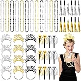 2026 New Years Eve Party Supplies 48 PCS, Happy New Year Decorations Kit - Party Favor Includes Headband, Blowers, Noise Makers & Necklace, NYE Photo Booth Props Accessories Gifts Wearables